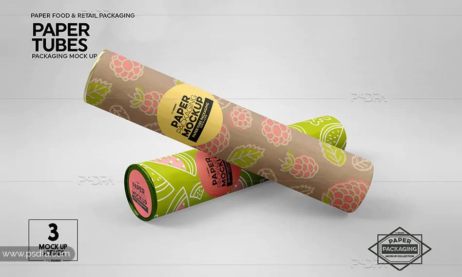 موکاپ تیوپ سفره یکبار مصرف کاغذی – Paper Tube Mockup