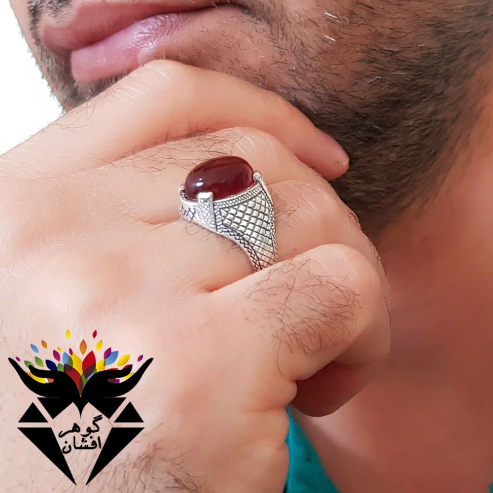 انگشتر عقیق خراسانی اصل مردانه R3033