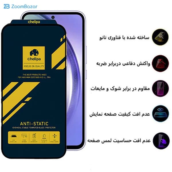 گلس اپیکوی مدل Chelipa Anti-Static مناسب برای گوشی موبایل سامسونگ Galaxy A56/A36/S24 FE — تصویر ۵