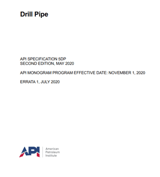 API SPEC 5DP- 2020- Drill Pipe- استاندارد لوله های حفاری