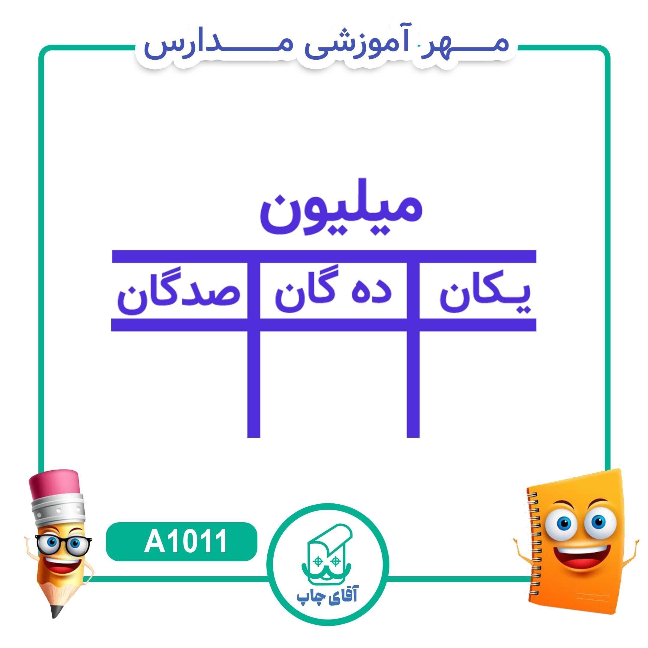 مهر آموزشی ارزش مکانی میلیون – ریاضی کد A1011