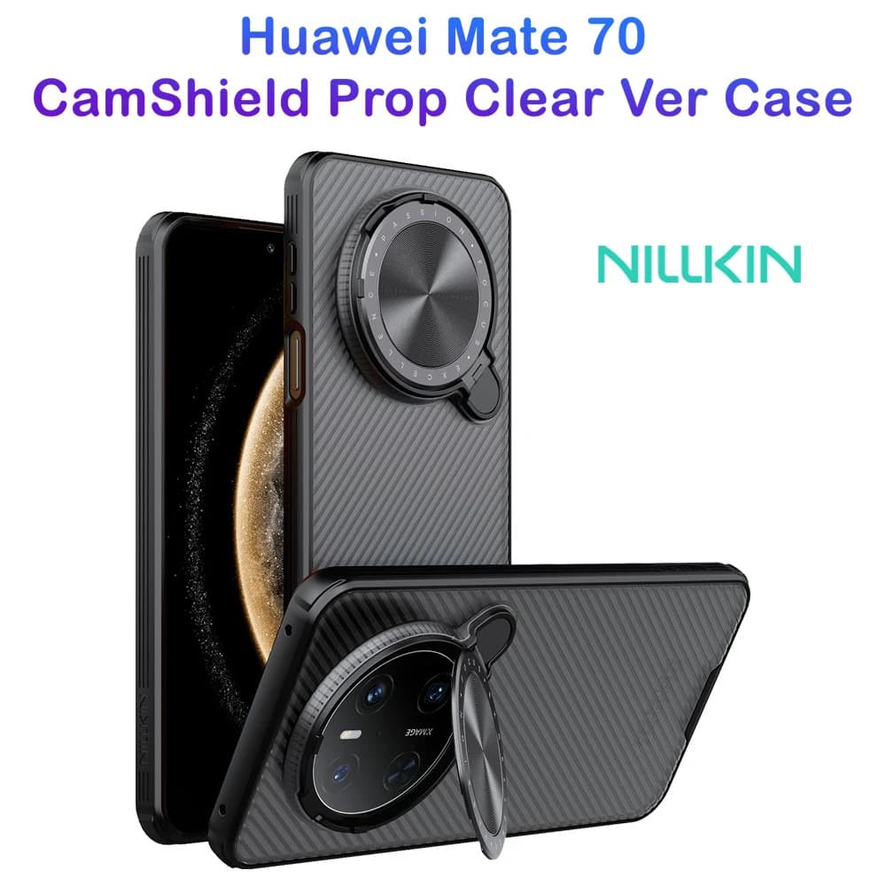 گارد نیمه شفاف کمرا استند Huawei Mate 70 مارک نیلکین مدل Camshield Prop Clear