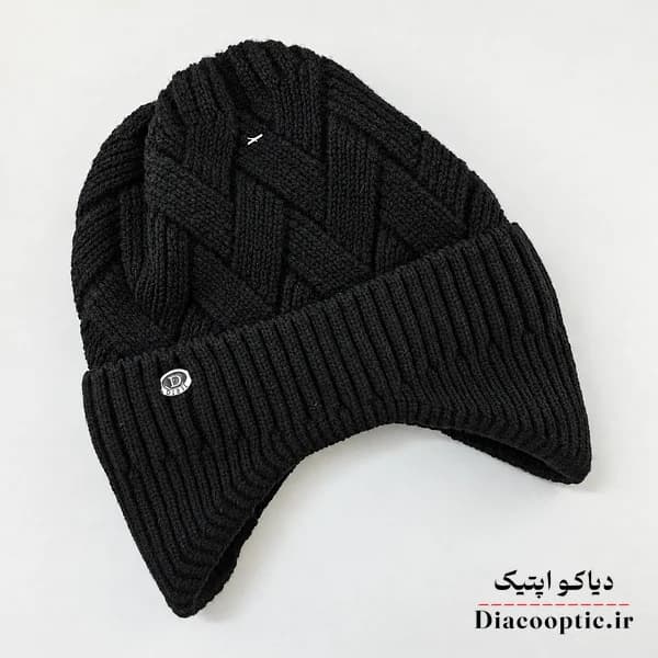 کلاه تک مردانه خزدار مدل بافتنی کد 1252 — تصویر ۲