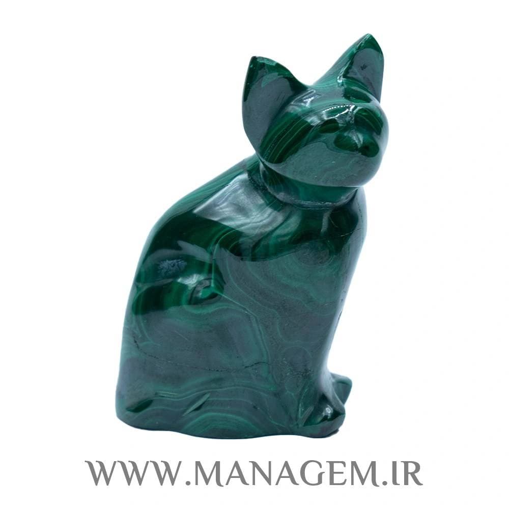 مجسمه گربه مالاکیت