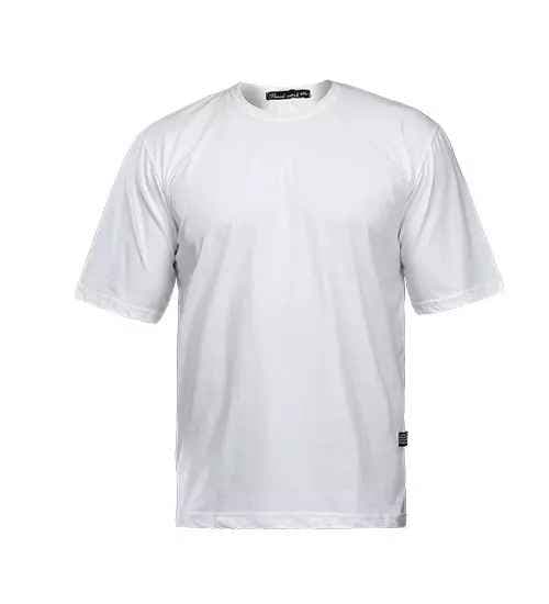 تیشرت لش یقه گرد مردانه سفید بیسیک 48043