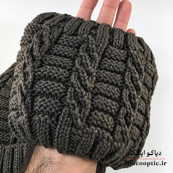 شال و کلاه مردانه خزدار شال رینگی مدل بافتنی کد 1202 — تصویر ۳