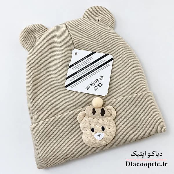 کلاه تک نوزادی خزدار تریکو کش بافت عروسکی کد 1250 — تصویر ۲