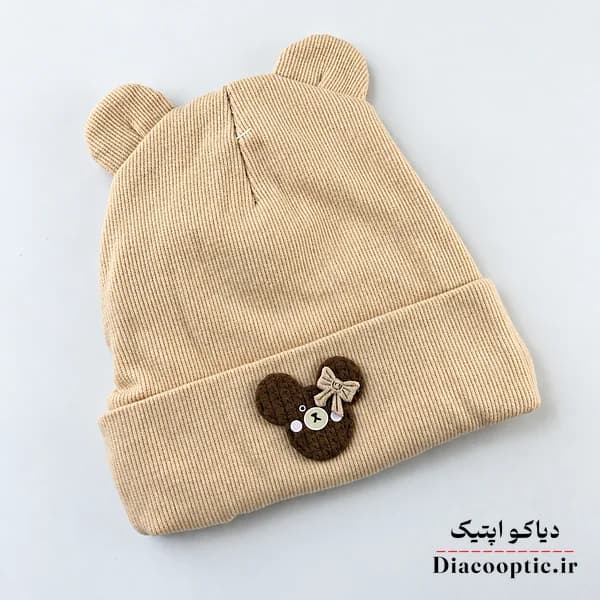 کلاه تک نوزادی خزدار تریکو کش بافت عروسکی کد 1250 — تصویر ۴
