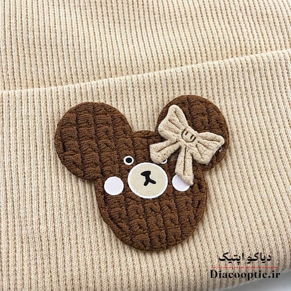 کلاه تک نوزادی خزدار تریکو کش بافت عروسکی کد 1250 — تصویر ۵