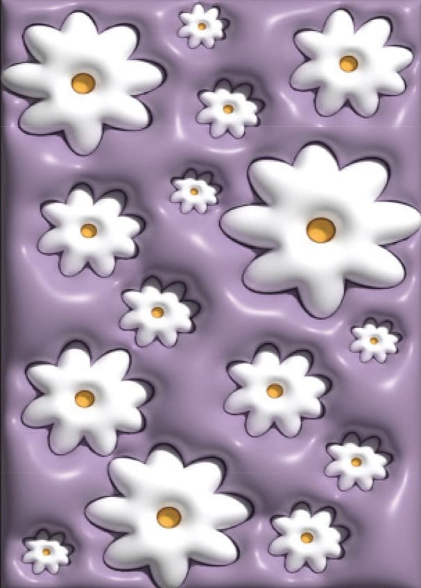 فرش گل بابونه زیبا | فرش سه بعدی (3D) صائب | کد : 8123