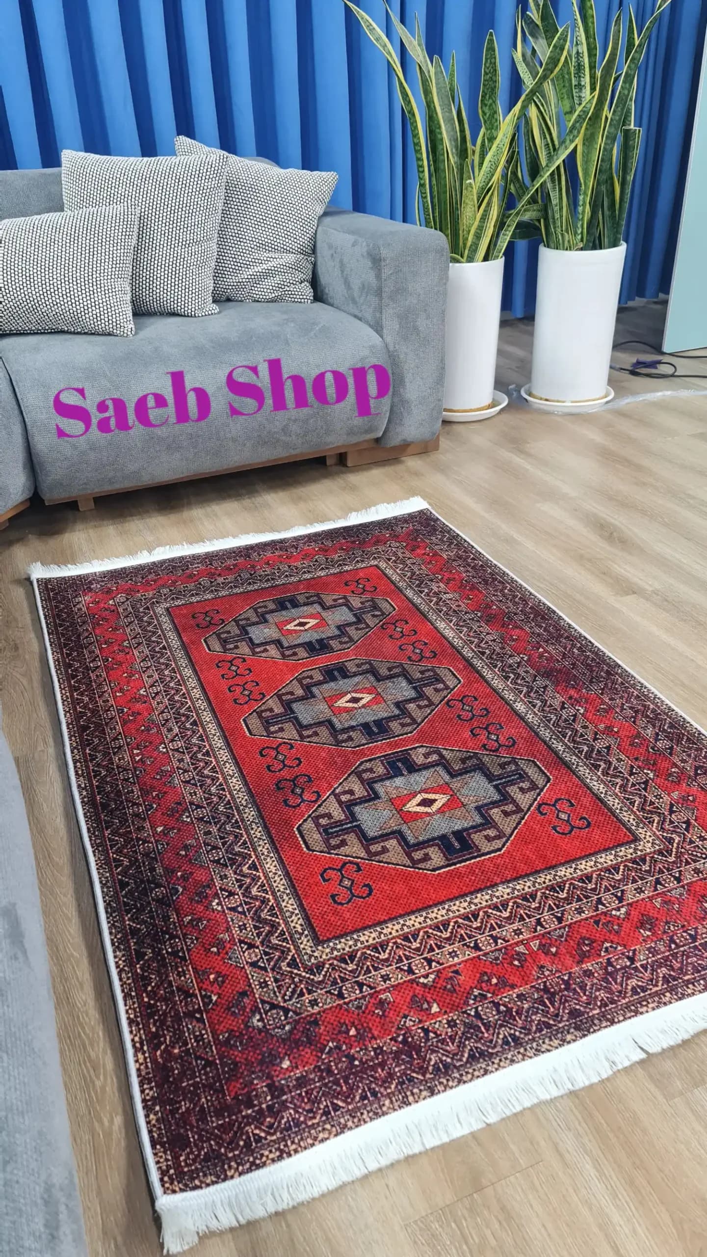 فرش لاکی طرح وینتیج فانتزی | فرش طرح ابریشمی صائب | کد : A155