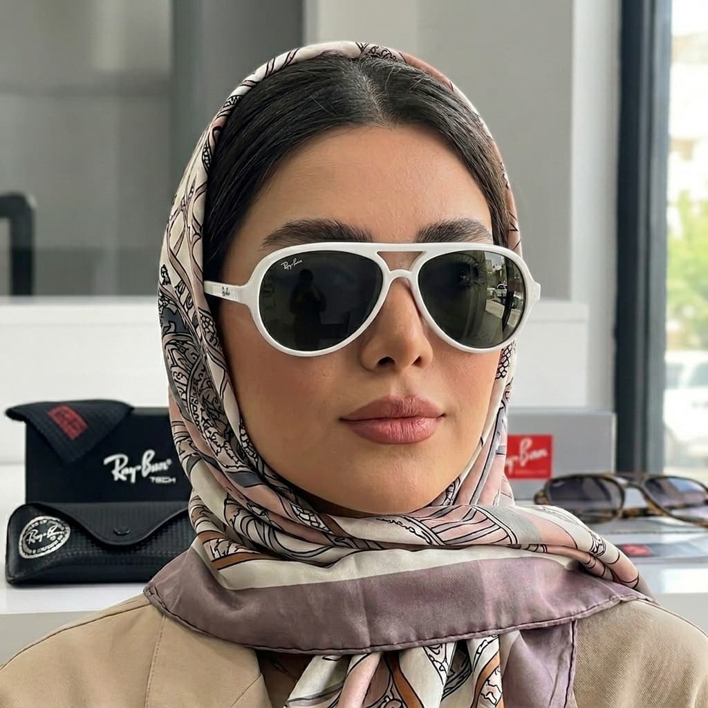 عینک آفتابی ریبن کت سفید مدلRB4125 مردانه زنانه