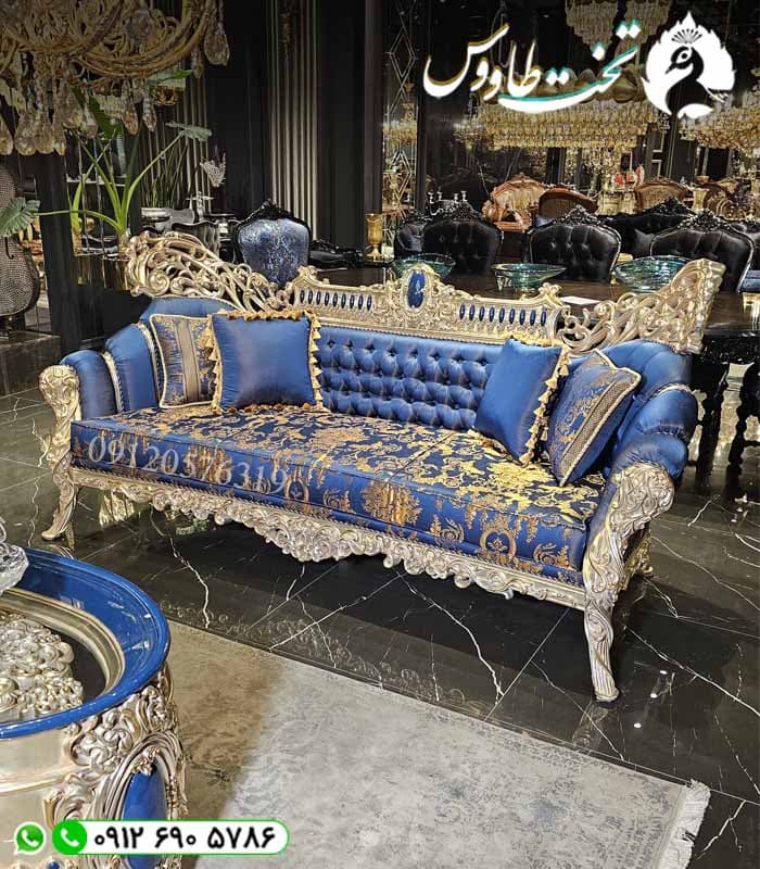 ست کامل مبل کلاسیک با جلومبلی و عسلی و غذاخوری هشت نفره