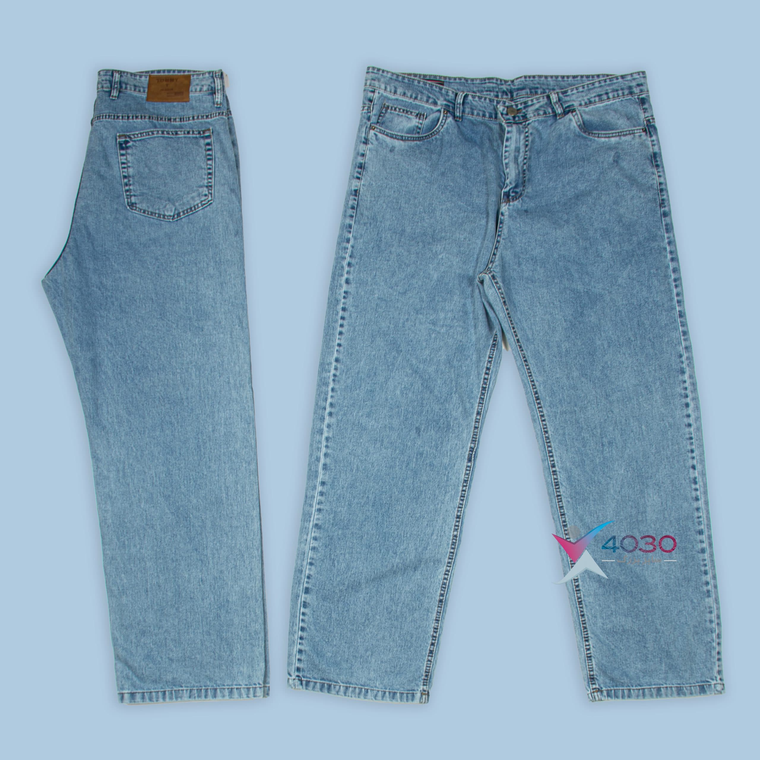 شلوار جین بگ Light blue سایزبزرگ ( 4336 )
