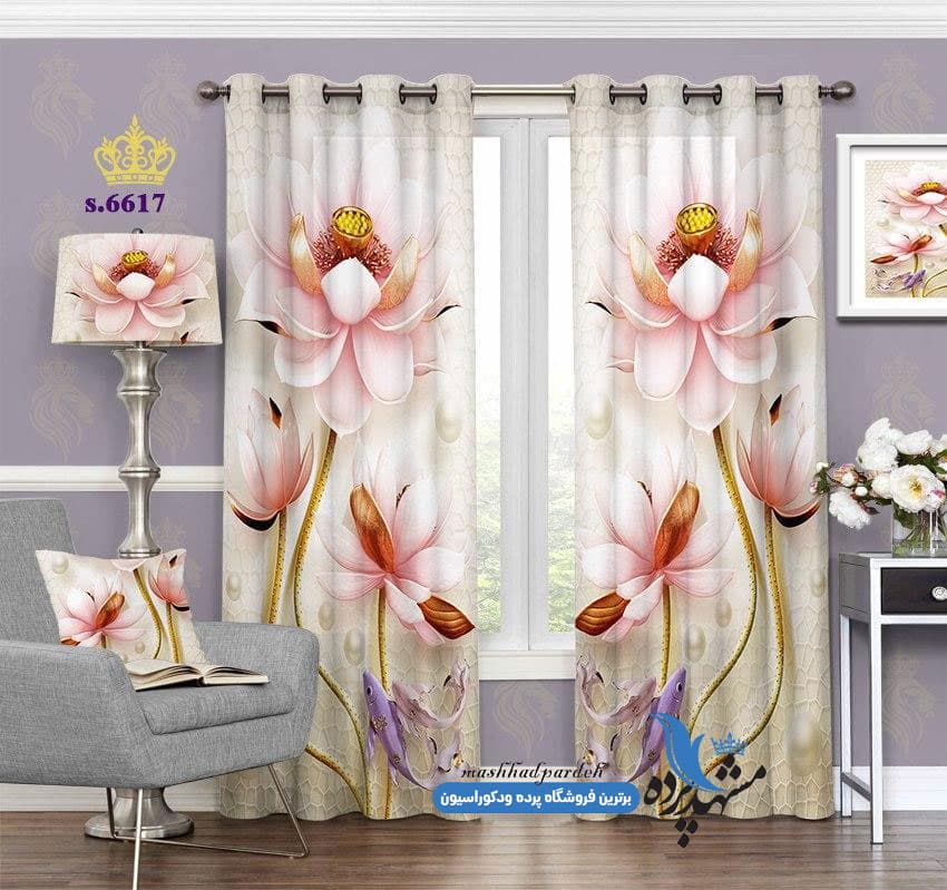 پرده پانچ طرح گل سه بعدی کد 6617-s