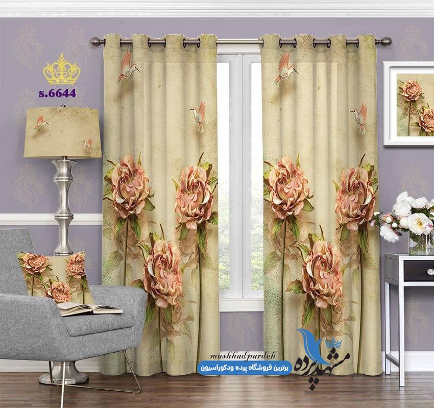 پرده پانچ طرح گل سه بعدی کد 6644-s