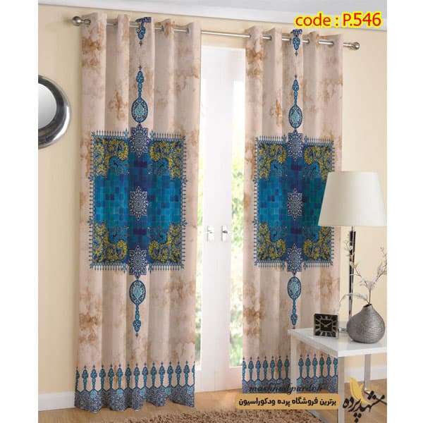 پرده پانچ پذیرایی طرح اسلیمی کد P546