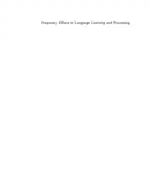 دانلود کتاب Frequency effects in language …. 1, learning and processing