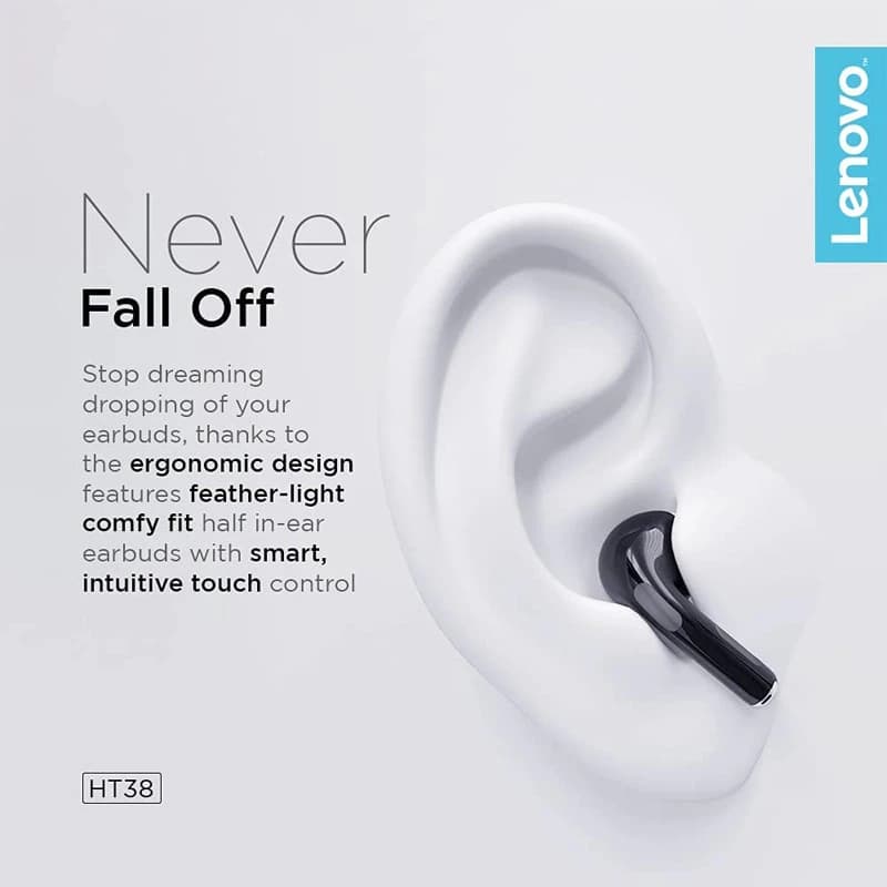 هدست بلوتوثی لنوو مدل SSU EARBUDS HT38 NEW 21021 — تصویر ۲