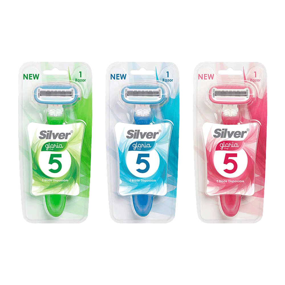خودتراش 5 لبه زنانه سیلور مدل گلوریا 1 عدد – Silver