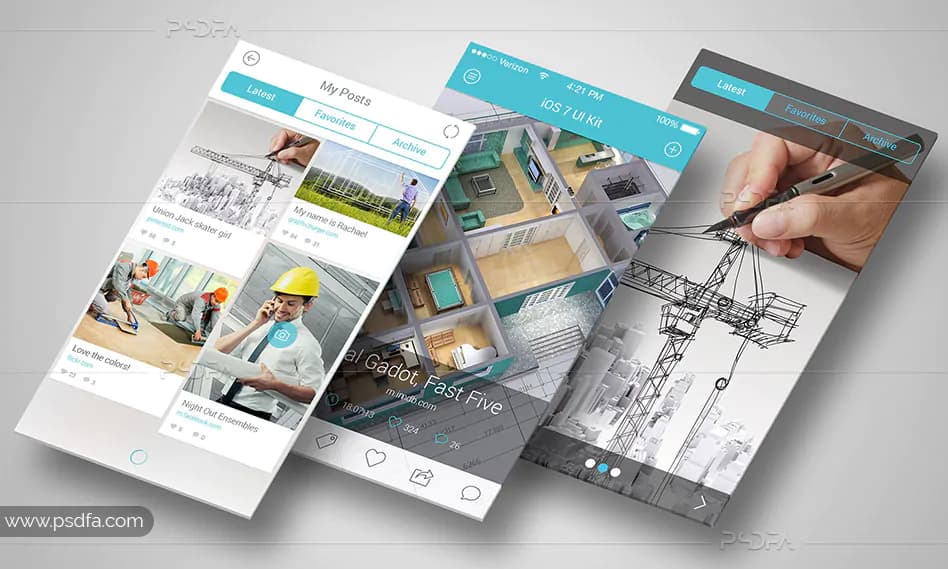 قالب لایه باز موکاپ نمایش اپلیکیشن موبایل برای فتوشاپ