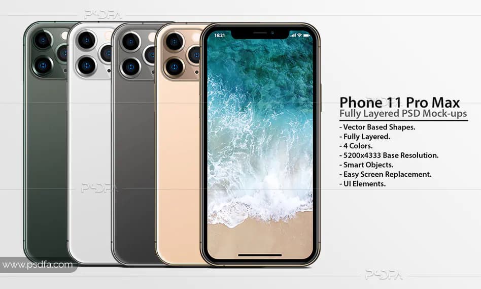 موکاپ گوشی آیفون 11 با چهار رنگ متنوع – iPhone 11 Mockups