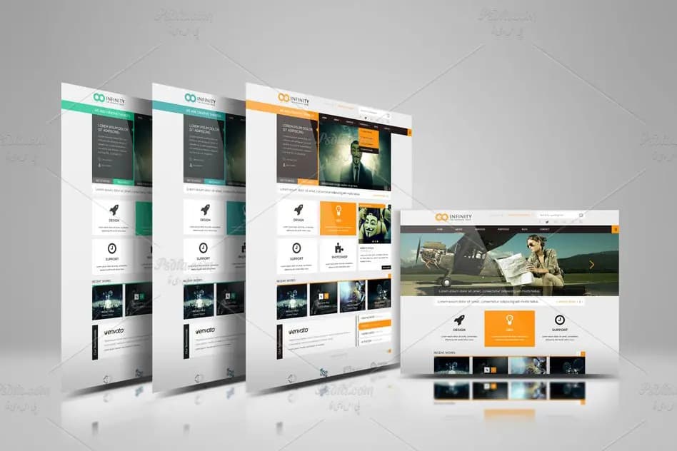 قالب لایه باز موکاپ نمایش وب سایت با افکت رفلکس برای فتوشاپ + آموزش — تصویر ۴
