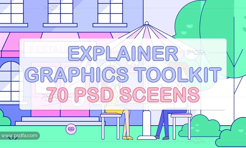 فایل لایه باز تصاویر مفهومی فلت برای طراحی صفحات سایت و گرافیک