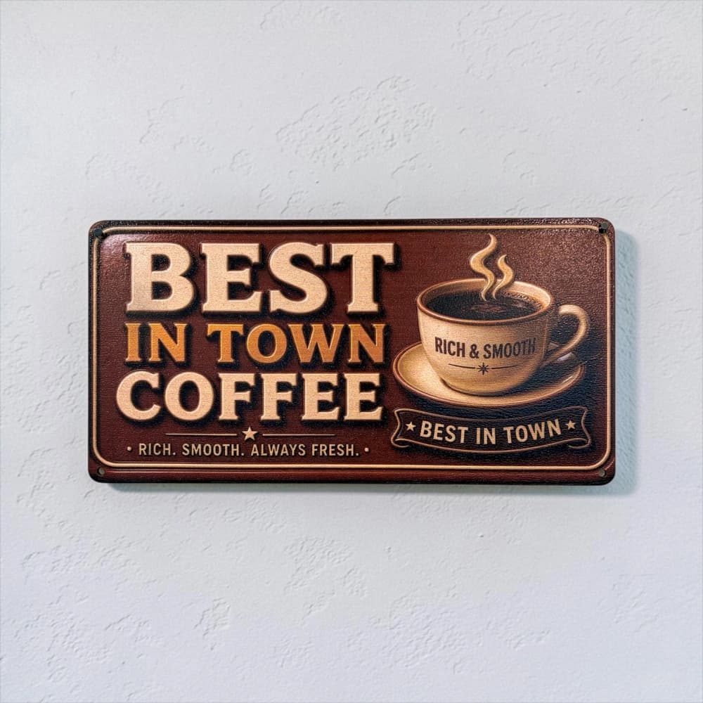 تابلو چوبی طرح best coffee سایز 30×15