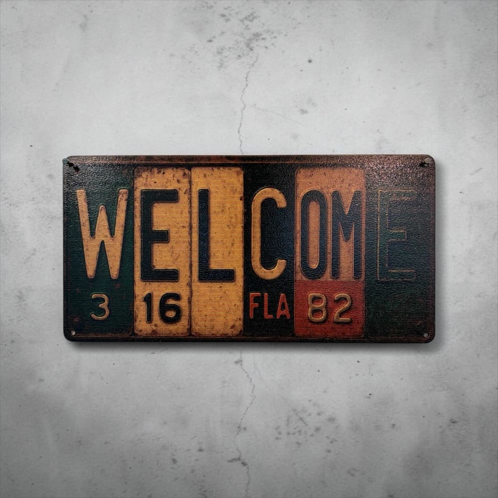 تابلو چوبی طرح welcome سایز 30×15