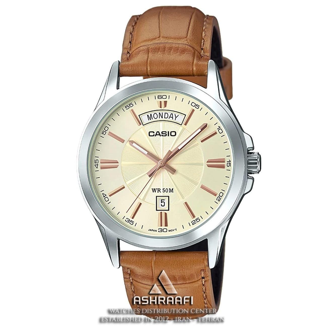 ساعت کاسیو اورجینال بند چرمی Casio MTP-1381L-9AV