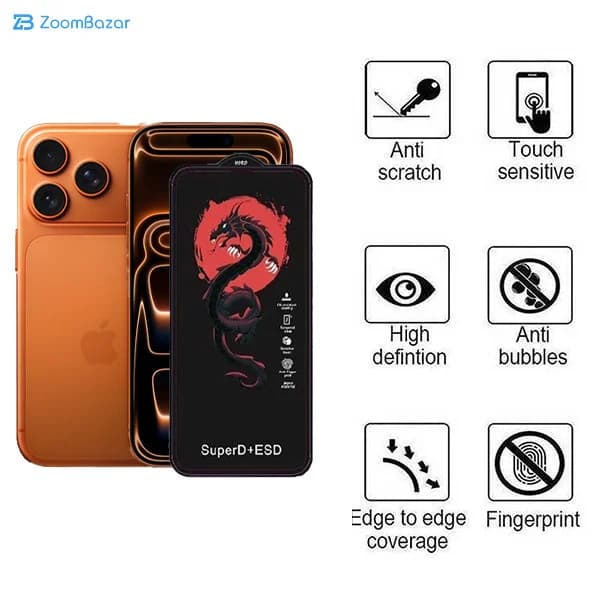 گلس اپیکوی مدل Red Dragon ESD مناسب برای گوشی موبایل اپل iPhone 17 Pro / 17 /16 Pro — تصویر ۳