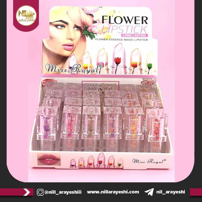 رژ لب جامد حرارتی گلدار میس رویال