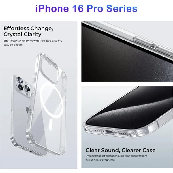 قاب کریستالی شفاف مگ سیف iPhone 16 Pro Max — تصویر ۳