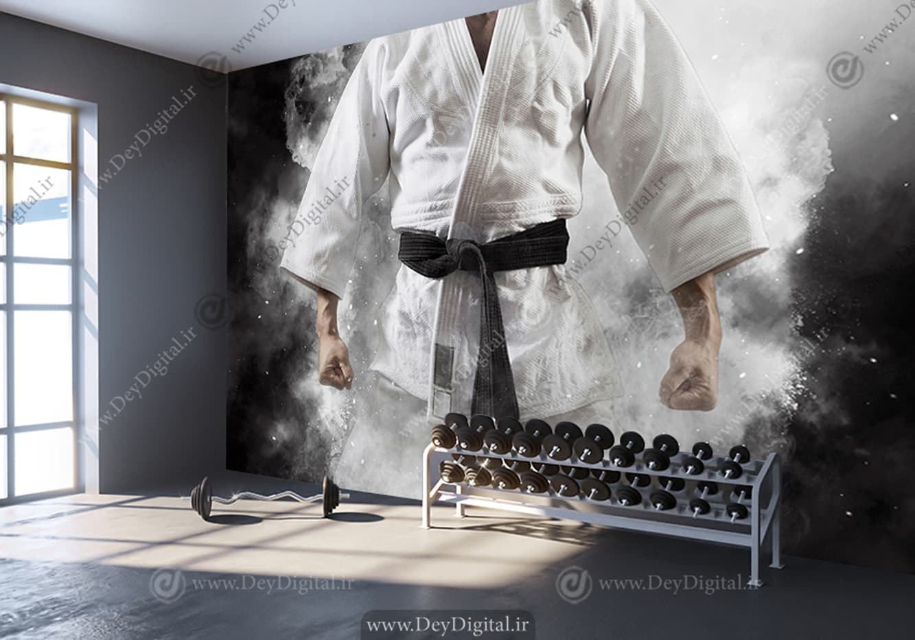 پوستر سه بعدی ورزشکار کمربند مشکی برای ورزش رزمی WA-1253