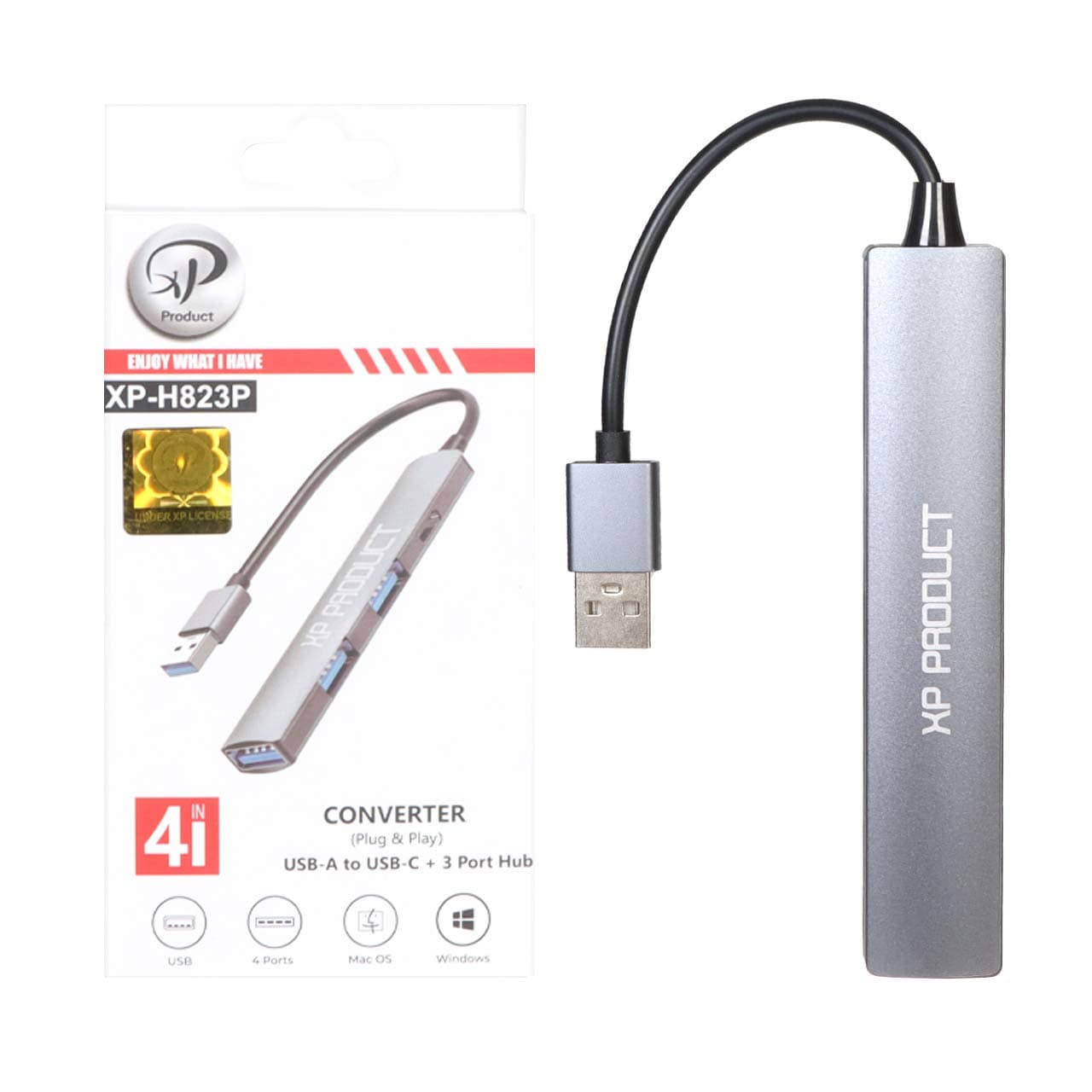 هاب 4 پورت XP Product USB3.0 مدل XP-H823P – خاکستری – RYL