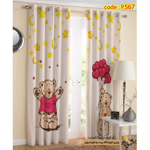 پرده پانچ کودک طرح خرس کد P567
