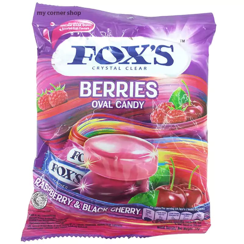 FOX آبنبات میوه ای 015، ترش مزه، خوشمزه، طعم تمشک، گیلاس