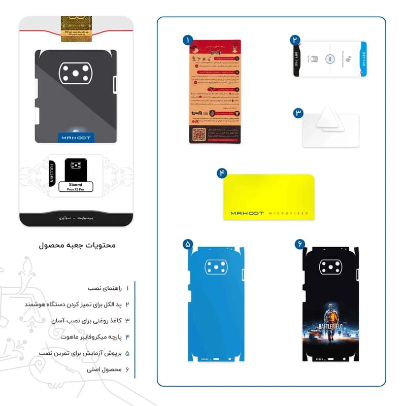 قاب گوشی شیائومی پوکو X3 پرو (برچسب پوششی ماهوت مدل Battlefield Game Series-FullSkin) — تصویر ۲
