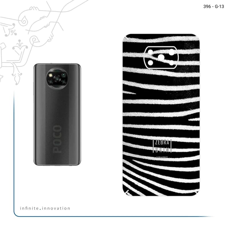 قاب گوشی شیائومی پوکو X3 پرو (برچسب پوششی ماهوت مدل Zebra Skin) — تصویر ۵