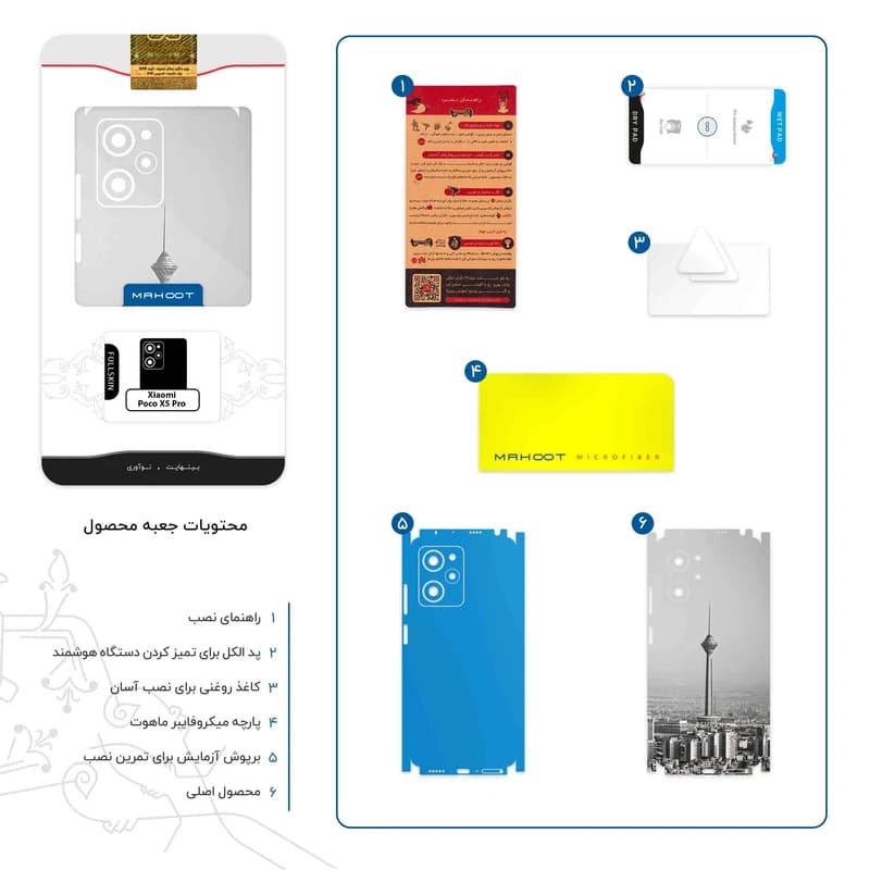 قاب گوشی شیائومی پوکو X5 (برچسب پوششی ماهوت مدل Tehran_City-FullSkin) — تصویر ۴