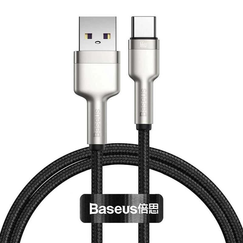کابل تبدیل USB به USB-C باسئوس مدل Metal Data cable 66W fast charging طول 1 متر