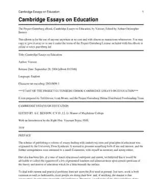 دانلود کتاب Cambridge Essays on Education