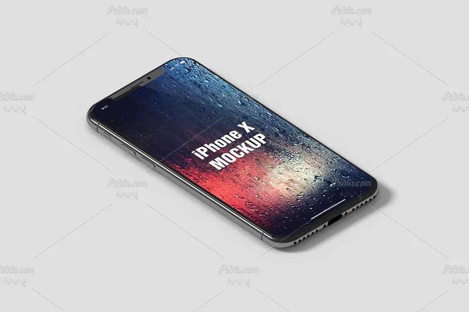 قالب لایه باز موکاپ iPhone X ایزومتریک برای فتوشاپ — تصویر ۲