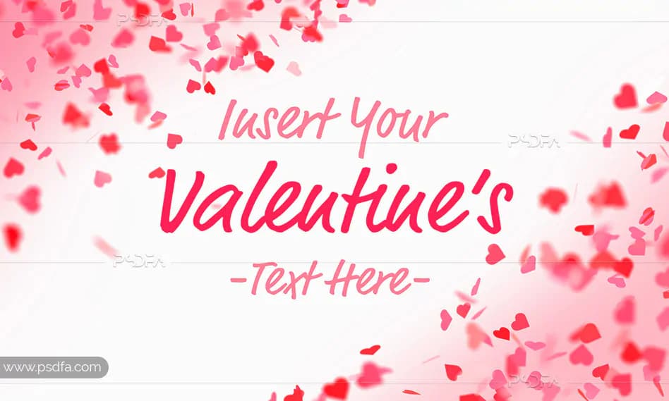 لایه باز بک گراند رمانتیک و عاشقانه با افکت بارش قلب برای ولنتاین + فونت