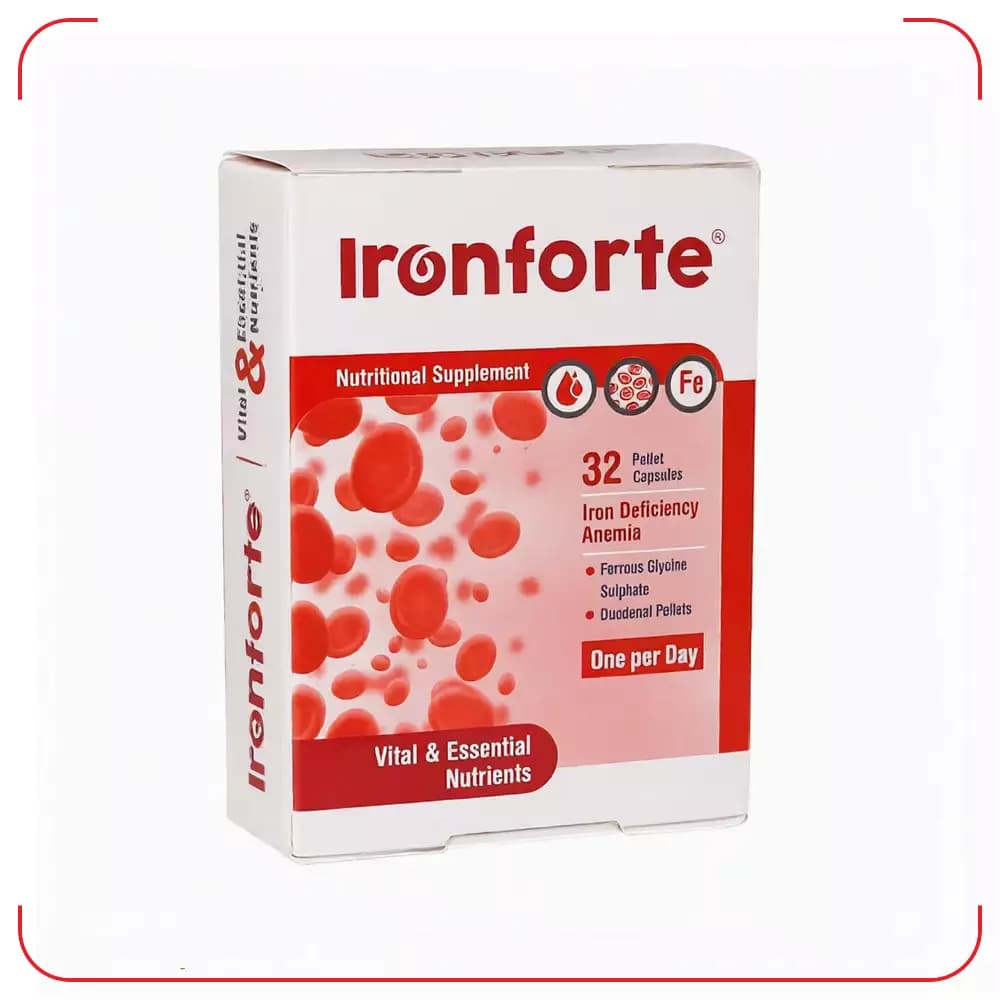 کپسول آیرون فورت فارمد سلامت سینا Ironforte بسته 32 عددی