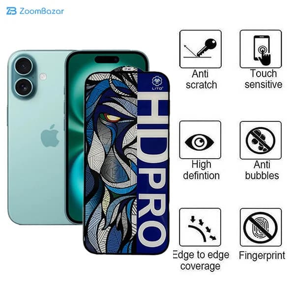 گلس اپیکوی مدل Lion HD Pro مناسب برای گوشی موبایل اپل iPhone 17 Pro / 17 / 16 Pro — تصویر ۵