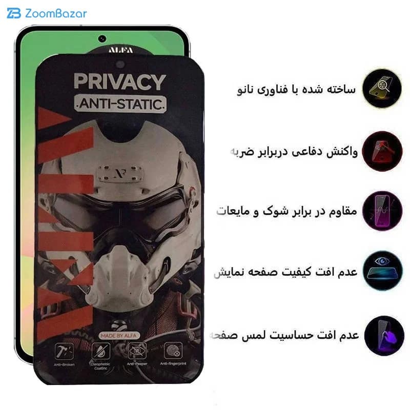 گلس پرایوسی اپیکوی مدل Alpha مناسب برای گوشی موبایل شیائومیF7 Ultra /F7 Pro /Redmi Note 14s — تصویر ۲
