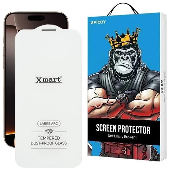 گلس اپیکوی مدل Xmart 3D Large ARC مناسب برای گوشی موبایل اپل iPhone 16 / 15 / 14 Pro