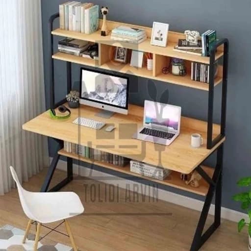 میز تحریر چوب فلز کتابخانه دار مدل ویستا با ارسال از کرج کامنا مدل 13152975